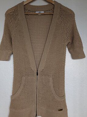 Anne Klein Beige Open-nit Cardigan-Size M